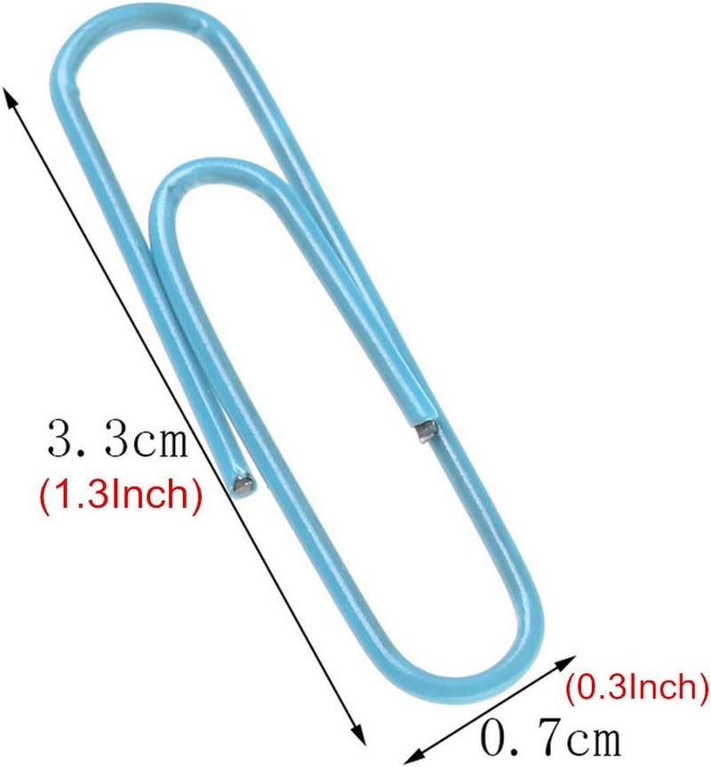 SUMAJU 500 PCS Colored Paper Clips, Medium 33 mm/1.3Inch Assorted Paperclips Vinyl Coated Clips for Office School Personal (1.3Inch) - Image 5
